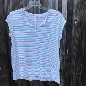 Fresh produce cap sleeve banded bottom tee XL